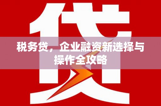 梁平税务贷，企业融资新选择与操作全攻略