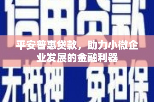梁平平安普惠贷款，助力小微企业发展的金融利器
