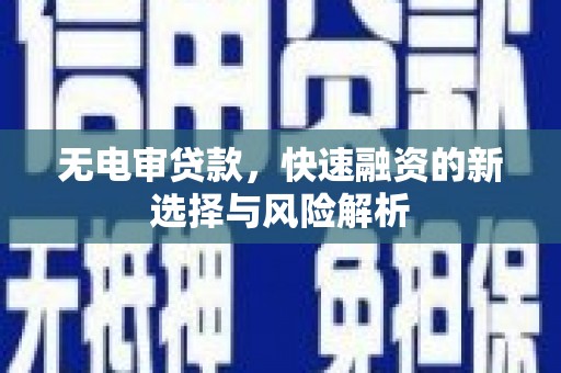 梁平无电审贷款，快速融资的新选择与风险解析