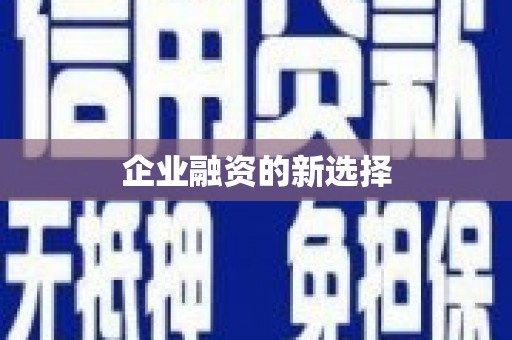 梁平企业融资的新选择
